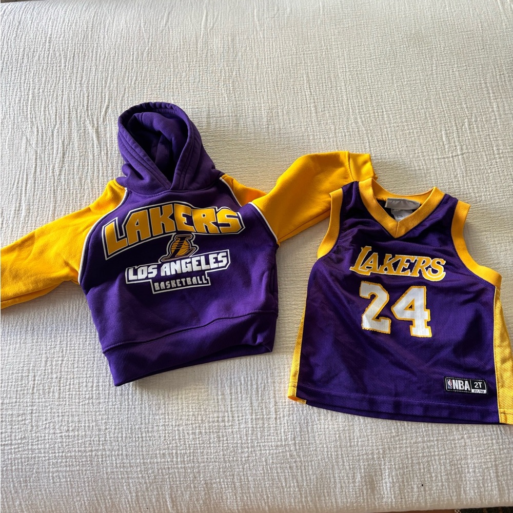 NBA Los Angeles Lakers  Kids Hoodie and Kobe 24 Jersey Set: 2T